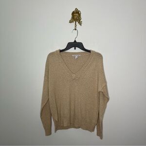 Autumn Cashmere Oversize V w/ Reversed Seams in Sahara XS